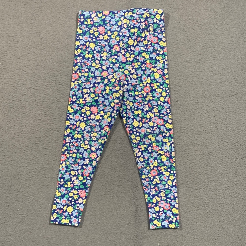 Mini Boden Leggings Toddler Girls 2-3Y Blue Floral Cotton Stretch Ditsy Print
